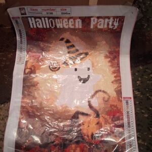 Halloween Party Diamond Painting Kit - Orange and White